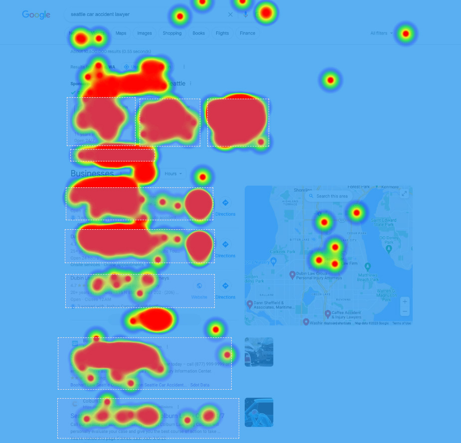 Click test study: LSA Ads, Local Pack or Organic Results