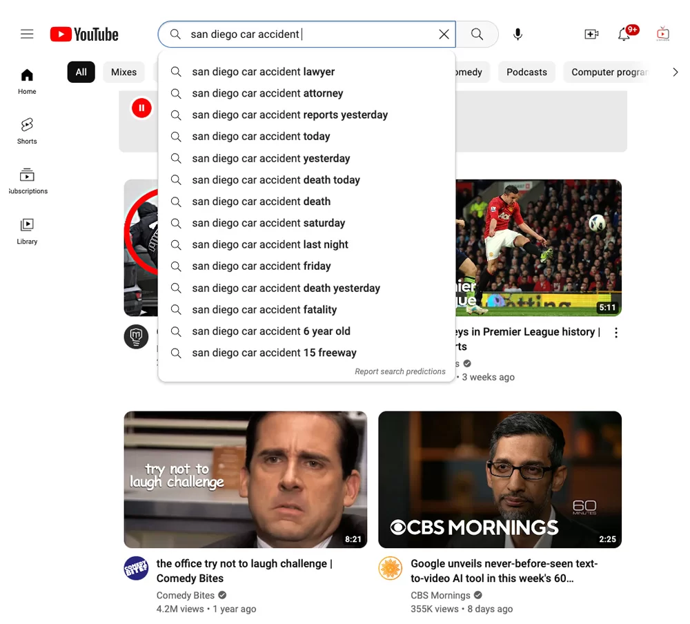 youtube searches for lawyers
